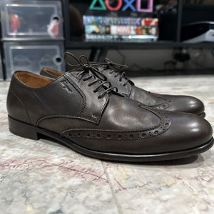 Salvatore Ferragamo Wingtip Oxford Brown Men Size 8 D Lace Up Dress Shoes